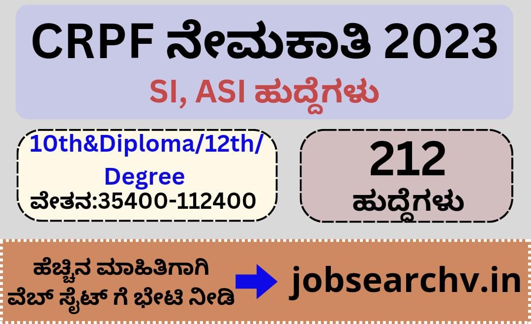 CRPF SI ASI Recruitment 2023